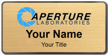 Custom name badges for Aperture Laboratories