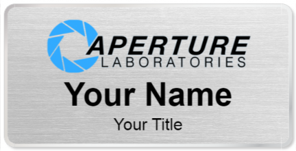 Custom name badges for Aperture Laboratories