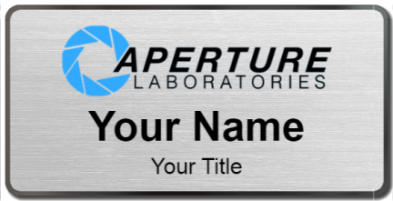 Custom name badges for Aperture Laboratories