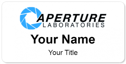 Custom name badges for Aperture Laboratories