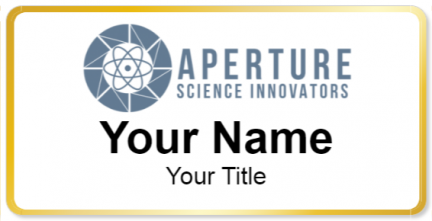 Custom name badges for Aperture Science