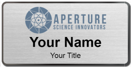 Custom name badges for Aperture Science
