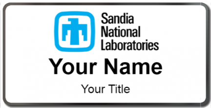 Custom name badges for Sandia National Labratory