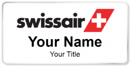 Custom name badges for Swissair