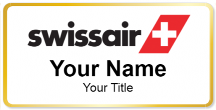 Custom name badges for Swissair