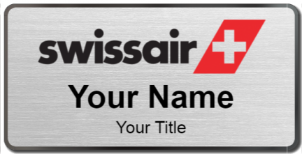Custom name badges for Swissair