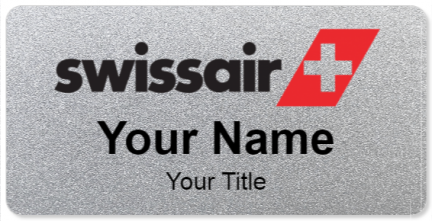 Custom name badges for Swissair