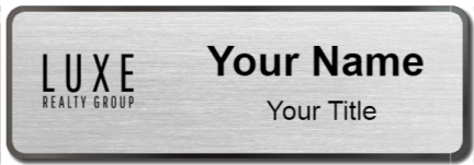 Custom name badges for Luxe Realty Group