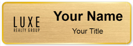Custom name badges for Luxe Realty Group