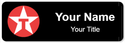 Custom name badges for Texaco