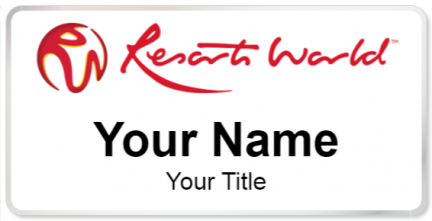 Custom name badges for Resort World