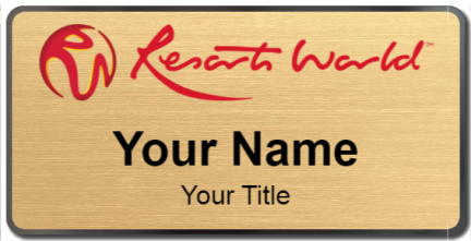 Custom name badges for Resort World