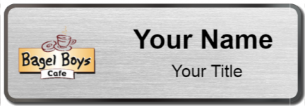 Custom name badges for Bagel Boyz