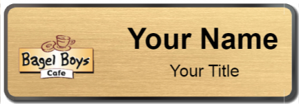 Custom name badges for Bagel Boyz