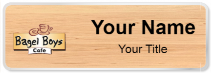 Custom name badges for Bagel Boyz