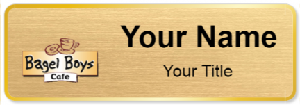 Custom name badges for Bagel Boyz