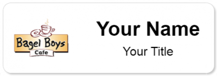 Custom name badges for Bagel Boyz