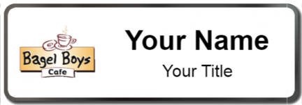 Custom name badges for Bagel Boyz