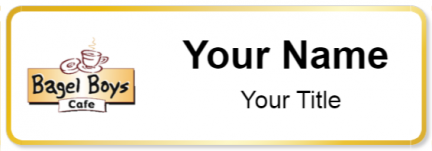 Custom name badges for Bagel Boyz