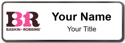 Custom name badges for Baskin Robbins