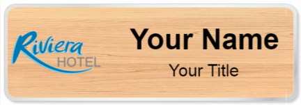 Custom name badges for Riviera Hotel