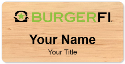 Custom name badges for Burger Fi