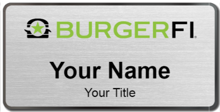 Custom name badges for Burger Fi