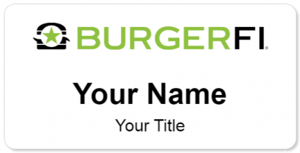 Custom name badges for Burger Fi