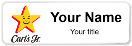 Custom name badges for Carls Jr