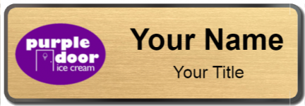 Custom name badges for Purple Door Ice Cream