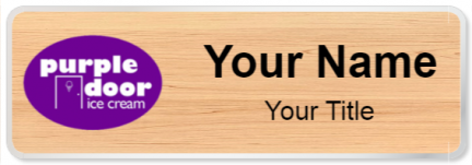 Custom name badges for Purple Door Ice Cream