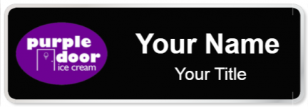 Custom name badges for Purple Door Ice Cream