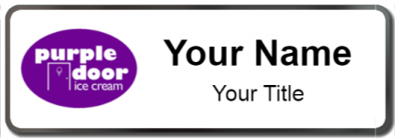 Custom name badges for Purple Door Ice Cream