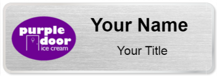 Custom name badges for Purple Door Ice Cream