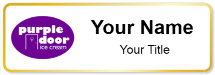 Custom name badges for Purple Door Ice Cream