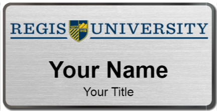 Custom name badges for Regis University