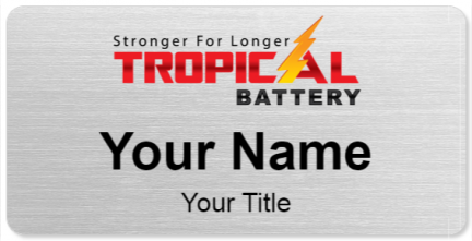 Custom name badges for Tropical Battery