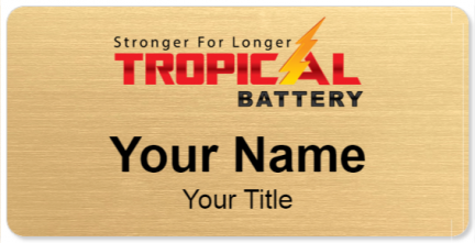 Custom name badges for Tropical Battery