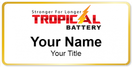 Custom name badges for Tropical Battery