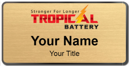 Custom name badges for Tropical Battery