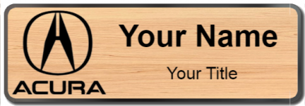 Custom name badges for Acura