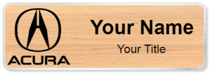 Custom name badges for Acura