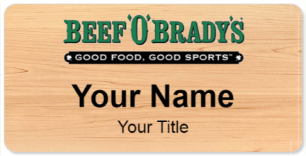 Custom name badges for Beef O Bradys