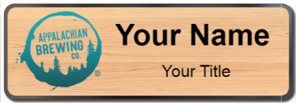 Custom name badges for Appalachian Brewing Company