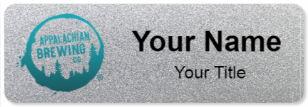 Custom name badges for Appalachian Brewing Company