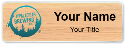Custom name badges for Appalachian Brewing Company
