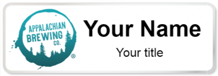 Custom name badges for Appalachian Brewing Company