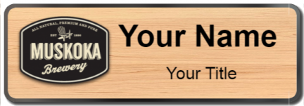 Custom name badges for Muskoka Brewery