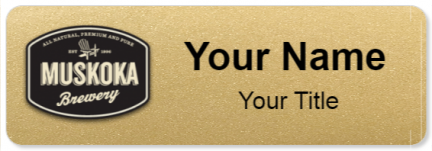 Custom name badges for Muskoka Brewery