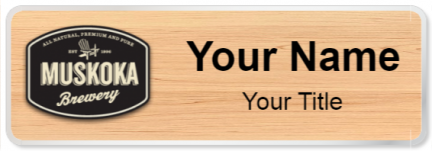 Custom name badges for Muskoka Brewery